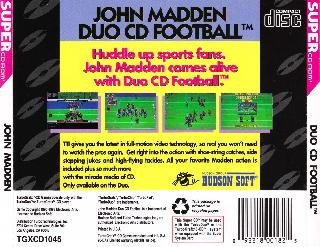 Screenshot Thumbnail / Media File 1 for John Madden Duo CD Football [U][SCD][TGXCD1045][Electronic Arts][1993][PCE][tolvatar]